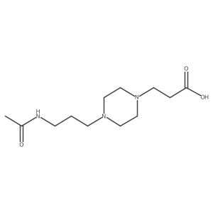 3-[4-(3-Acetamidopropyl)piperazin-1-yl]propanoic acid结构式
