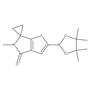 5'-Methyl-2'-(4,4,5,5-tetramethyl-1,3,2-dioxaborolan-2-yl)spiro[cyclopropane-1,6'-thieno[2,3-c]pyrrol]-4'(5'H)-one结构式