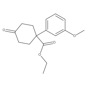 Ethyl 1-(3-methoxyphenyl)-4-oxocyclohexanecarboxylate结构式