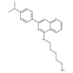 N1-[7-[4-(dimethylamino)phenyl]-1,6-naphthyridin-5-yl]-1,5-pentanediamine Structure