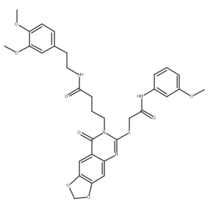 N-(3,4-dimethoxyphenethyl)-4-(6-((2-((3-methoxyphenyl)amino)-2-oxoethyl)thio)-8-oxo-[1,3]dioxolo[4,5-g]quinazolin-7(8H)-yl)butanamide结构式