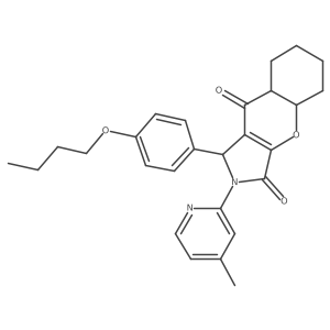 1-(4-butoxyphenyl)-2-(4-methylpyridin-2-yl)-4a,5,6,7,8,8a-hexahydro-1H-chromeno[2,3-c]pyrrole-3,9-dione Structure