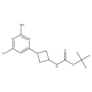 Tert-butyl [1-(2-amino-6-chloro-pyrimidin-4-yl)azetidin-3-yl]carbamate结构式