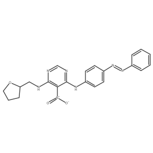 4,6-Pyrimidinediamine, 5-nitro-N4-[4-(2-phenyldiazenyl)phenyl]-N6-[(tetrahydro-2-furanyl)methyl]-结构式