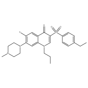 3-((4-ethylphenyl)sulfonyl)-6-fluoro-7-(4-methylpiperazin-1-yl)-1-propylquinolin-4(1H)-one Structure