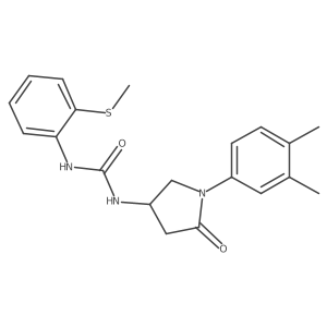 1-(1-(3,4-Dimethylphenyl)-5-oxopyrrolidin-3-yl)-3-(2-(methylthio)phenyl)urea结构式