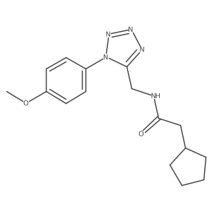 2-cyclopentyl-N-((1-(4-methoxyphenyl)-1H-tetrazol-5-yl)methyl)acetamide Structure