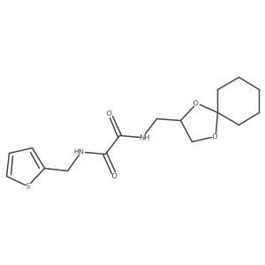 N1-(1,4-dioxaspiro[4.5]decan-2-ylmethyl)-N2-(thiophen-2-ylmethyl)oxalamide结构式
