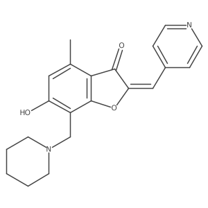 (Z)-6-hydroxy-4-methyl-7-(piperidin-1-ylmethyl)-2-(pyridin-4-ylmethylene)benzofuran-3(2H)-one结构式