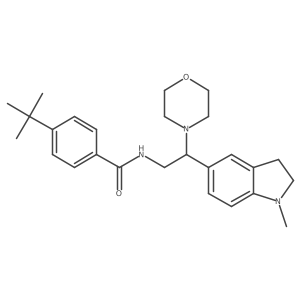 4-(tert-butyl)-N-(2-(1-methylindolin-5-yl)-2-morpholinoethyl)benzamide Structure