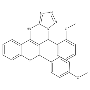 7-(2-methoxyphenyl)-6-(4-methoxyphenyl)-7,12-dihydro-6H-chromeno[4,3-d]tetrazolo[1,5-a]pyrimidine结构式