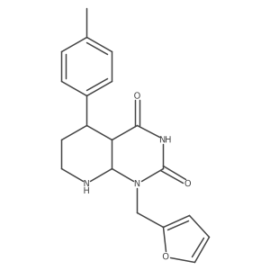 1-(Furan-2-ylmethyl)-5-(4-methylphenyl)-4a,5,6,7,8,8a-hexahydropyrido[2,3-d]pyrimidine-2,4-dione Structure