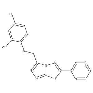 2,4-Dichlorophenyl [6-(2-pyrazinyl)[1,2,4]triazolo[3,4-b][1,3,4]thiadiazol-3-yl]methyl ether结构式