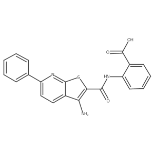 2-{3-Amino-6-phenylthieno[2,3-B]pyridine-2-amido}benzoic acid结构式