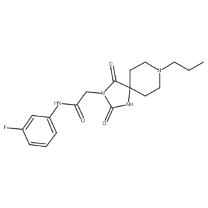2-(2,4-dioxo-8-propyl-1,3,8-triazaspiro[4.5]decan-3-yl)-N-(3-fluorophenyl)acetamide结构式