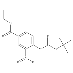 4-Tert-butoxycarbonylamino-3-nitro-benzoic acid ethyl ester结构式