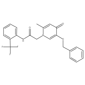 2-(5-(benzyloxy)-2-methyl-4-oxopyridin-1(4H)-yl)-N-(2-(trifluoromethyl)phenyl)acetamide结构式