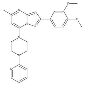 1-[2-(3,4-Dimethoxyphenyl)-5-methylpyrazolo[1,5-a]pyrimidin-7-yl]-4-(pyridin-2-yl)piperazine结构式
