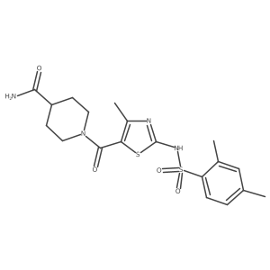 4-Piperidinecarboxamide, 1-[[2-[[(2,4-dimethylphenyl)sulfonyl]amino]-4-methyl-5-thiazolyl]carbonyl]- Structure