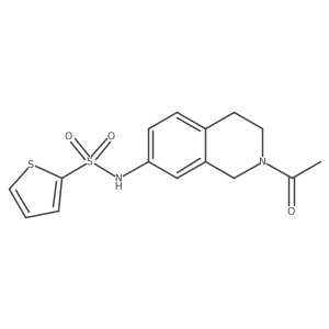 N-(2-acetyl-1,2,3,4-tetrahydroisoquinolin-7-yl)thiophene-2-sulfonamide结构式