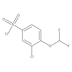 3-Chloro-4-(difluoromethoxy)benzene-1-sulfonyl chloride结构式