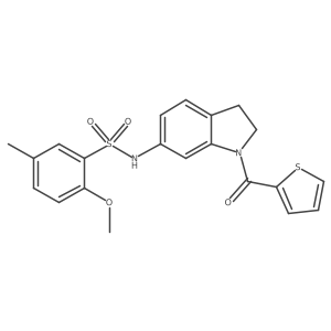 2-methoxy-5-methyl-N-(1-(thiophene-2-carbonyl)indolin-6-yl)benzenesulfonamide Structure