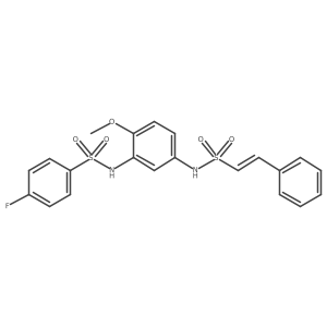 4-fluoro-N-[2-methoxy-5-(2-phenylethenesulfonamido)phenyl]benzene-1-sulfonamide结构式