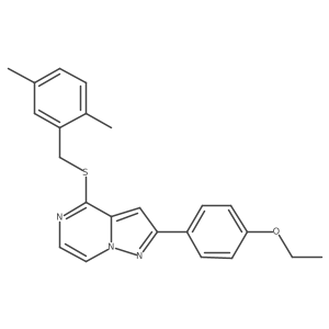 4-{[(2,5-Dimethylphenyl)methyl]sulfanyl}-2-(4-ethoxyphenyl)pyrazolo[1,5-A]pyrazine Structure