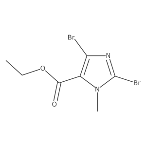 Ethyl 2,4-dibromo-1-methyl-1H-imidazole-5-carboxylate结构式