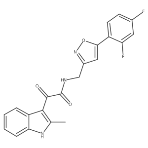 N-((5-(2,4-difluorophenyl)isoxazol-3-yl)methyl)-2-(2-methyl-1H-indol-3-yl)-2-oxoacetamide Structure
