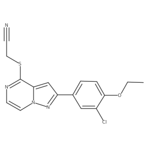 CCOc1ccc(-c2cc3c(SCC#N)nccn3n2)cc1Cl结构式