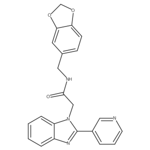 N-(benzo[d][1,3]dioxol-5-ylmethyl)-2-(2-(pyridin-3-yl)-1H-benzo[d]imidazol-1-yl)acetamide Structure
