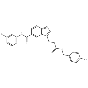 3-((2-((4-chlorobenzyl)amino)-2-oxoethyl)thio)-N-(3-fluorophenyl)-[1,2,4]triazolo[4,3-a]pyridine-6-carboxamide结构式