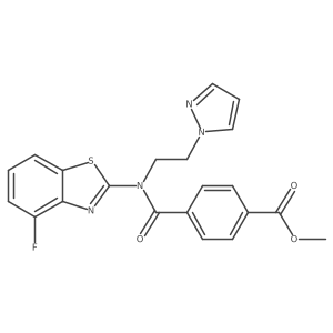 methyl 4-((2-(1H-pyrazol-1-yl)ethyl)(4-fluorobenzo[d]thiazol-2-yl)carbamoyl)benzoate Structure