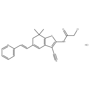 2-chloro-N-{3-cyano-7,7-dimethyl-5-[2-pyridin-2-ylvinyl]-6,7-dihydro-1-benzothien-2-yl}acetamide hydrochloride Structure