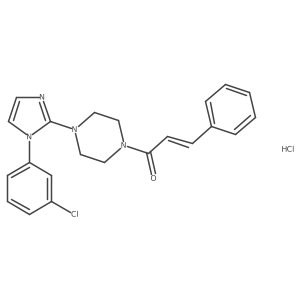(Z)-1-(4-(1-(3-chlorophenyl)-1H-imidazol-2-yl)piperazin-1-yl)-3-phenylprop-2-en-1-one hydrochloride Structure