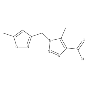 5-methyl-1-[(5-methyl-1,2-oxazol-3-yl)methyl]-1H-1,2,3-triazole-4-carboxylic acid结构式