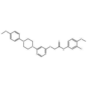 N-(3-chloro-4-methoxyphenyl)-2-({6-[4-(4-methoxyphenyl)piperazin-1-yl]pyrimidin-4-yl}sulfanyl)acetamide结构式