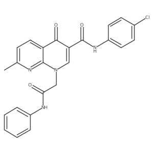 N-(4-chlorophenyl)-7-methyl-4-oxo-1-(2-oxo-2-(phenylamino)ethyl)-1,4-dihydro-1,8-naphthyridine-3-carboxamide结构式