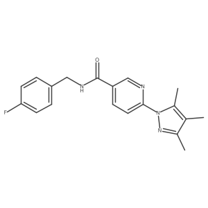 N-(4-fluorobenzyl)-6-(3,4,5-trimethyl-1H-pyrazol-1-yl)nicotinamide结构式