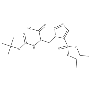 (S)-2-((tert-Butoxycarbonyl)amino)-3-(5-(diethoxyphosphoryl)-1H-1,2,3-triazol-1-yl)propanoic acid结构式