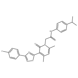 2-(3-(3-(4-chlorophenyl)-1,2,4-oxadiazol-5-yl)-4,6-dimethyl-2-oxopyridin-1(2H)-yl)-N-(4-isopropylphenyl)acetamide结构式