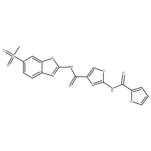 2-(furan-2-carboxamido)-N-(6-(methylsulfonyl)benzo[d]thiazol-2-yl)oxazole-4-carboxamide Structure