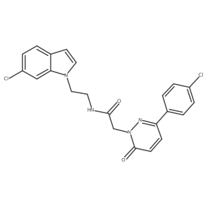 N-[2-(6-chloro-1H-indol-1-yl)ethyl]-2-[3-(4-chlorophenyl)-6-oxopyridazin-1(6H)-yl]acetamide结构式