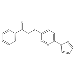 2-((6-(1H-pyrazol-1-yl)pyridazin-3-yl)thio)-1-phenylethanone结构式