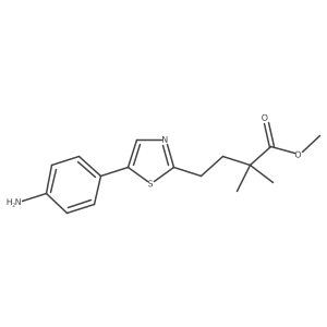 Methyl 4-(5-(4-aminophenyl)thiazol-2-yl)-2,2-dimethylbutanoate Structure