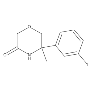 (RS)-5-(3-iodo-phenyl)-5-methyl-morpholin-3-one结构式
