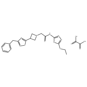 2-(3-(3-benzyl-1,2,4-oxadiazol-5-yl)azetidin-1-yl)-N-(5-(ethylthio)-1,3,4-thiadiazol-2-yl)acetamide oxalate结构式