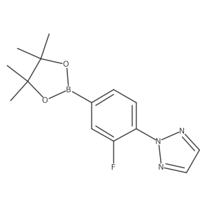 2-[2-Fluoro-4-(4,4,5,5-tetramethyl-1,3,2-dioxaborolan-2-yl)phenyl]triazole Structure
