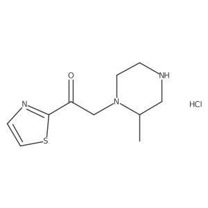 2-(2-Methylpiperazin-1-yl)-1-(thiazol-2-yl)ethanone hydrochloride结构式